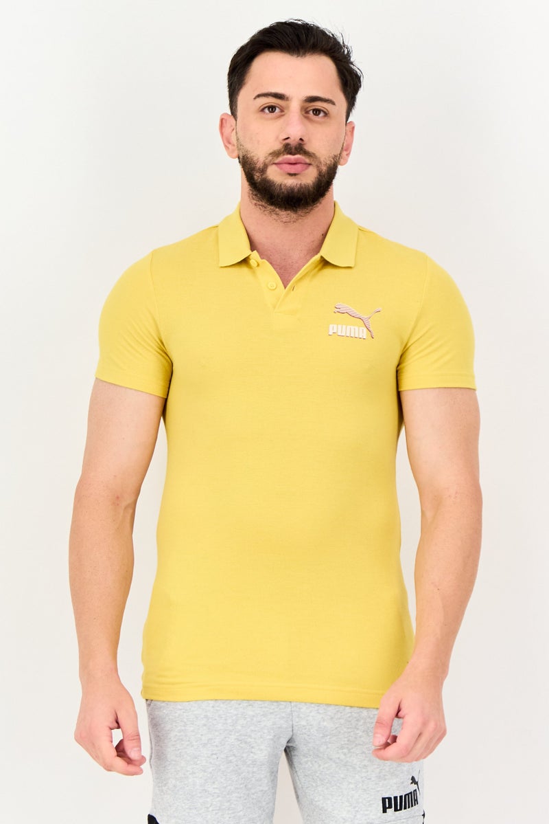 PUMA Men Sportswear Fit Short Sleeve Outdoor Polo Shirt, Yellow - Image 1