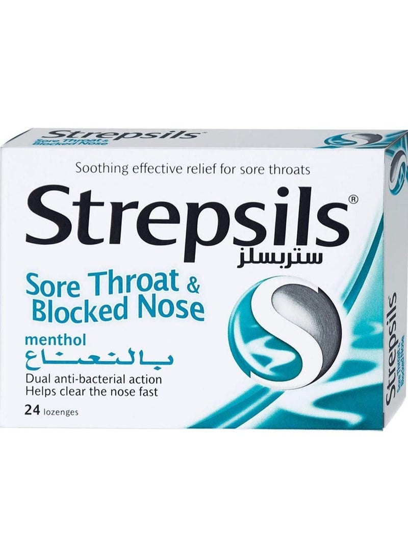 Strepsils Strepsils Sore Throat & Blocked Nose- 24 Lozenges 