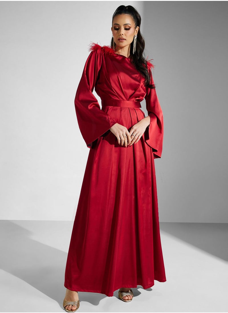 Golden Apple - Fur Shoulder Detail Dress - Image 1