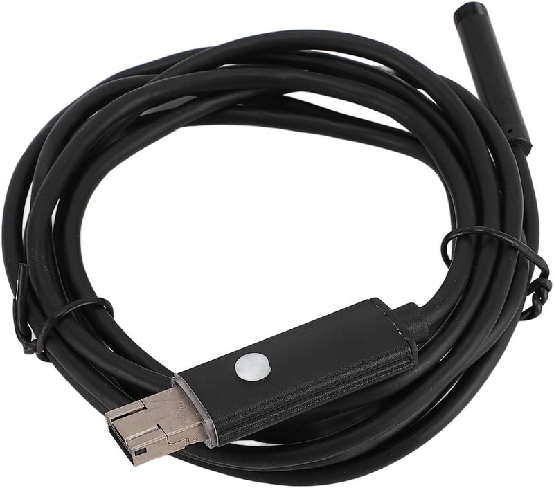 Pwshymi Pwshymi 1PCS كاميرا منظار مع 6 أضواء LED قابلة للتعديل وعدسة قابلة للدوران 360 درجة، كاميرا تفتيش USB IP67 للسيارات والأنابيب والمنزل (أسود 5م / 16.4 قدم سلك صلب) - Image 1