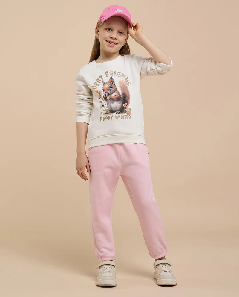 أر أند بي Printed Sweatshirt with Crew Neck and Long Sleeves