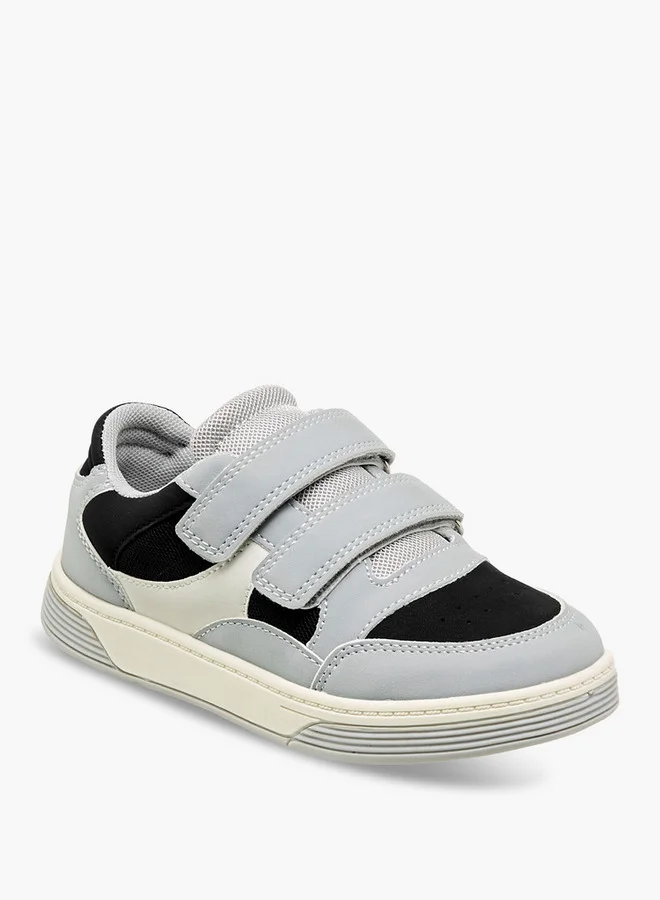 جونيورز Panelled Sneakers with Hook and Loop Closure