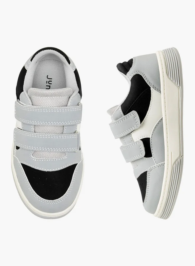 جونيورز Panelled Sneakers with Hook and Loop Closure