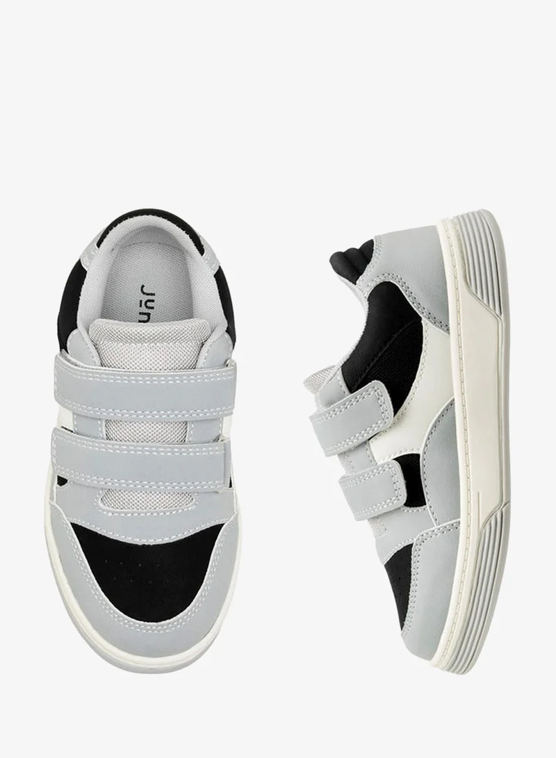 JUNIORS Panelled Sneakers with Hook and Loop Closure