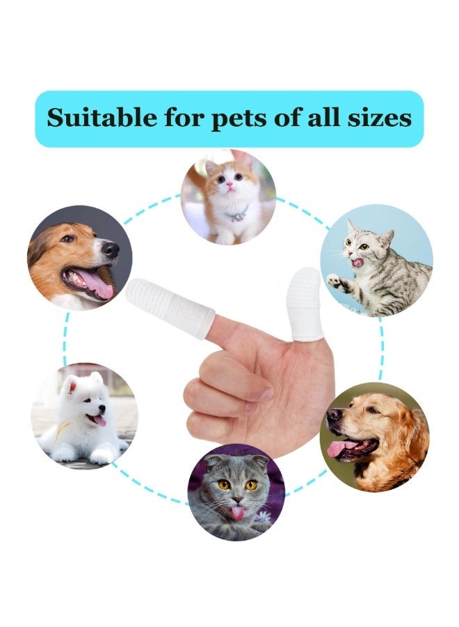 الحيوانات الأليفة تنظيف الاصبع مجموعات ، أدوات تنظيف الأسنان للقطط والكلاب ، وأدوات تنظيف الفم ، ومجموعات الاصبع لتنظيف الحيوانات الأليفة لإزالة الجير - Image 2