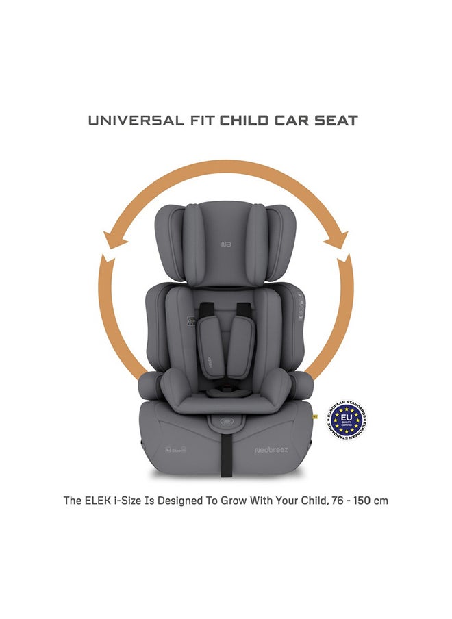 neobreez I-Elek 3 In 1 Universal Children‘S I-Size Toddler Car Seat, Ece R129, Group 1/2/3, High Back Booster Seat, Adjustable Headrest, 3-Point Safety Belt, 5 Point Harness  (9-36 Kg, 76-150 Cm, 15M To 12Yrs)  - Image 2