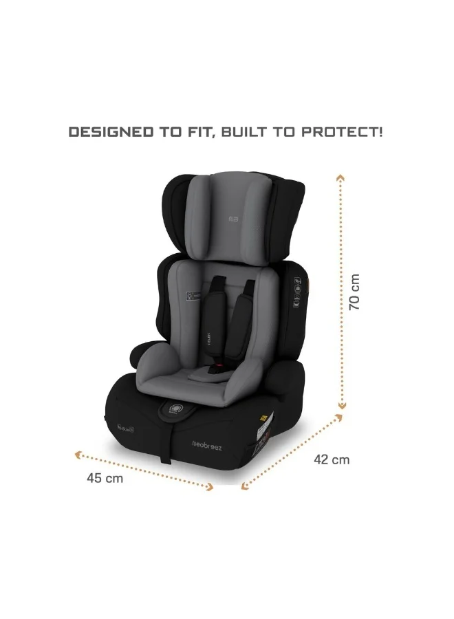 neobreez I-ELEK Universal Baby/Kids/Child/Toddler Safety 3-In-1 Car Seat, I-Size, ECER129, High Back Booster Car Seat,  Adjustable Headrest,  3-Point Safety Belt, 5 Point Harness, 9-36 Kg, 15m-12Yrs, Group 1/2/3