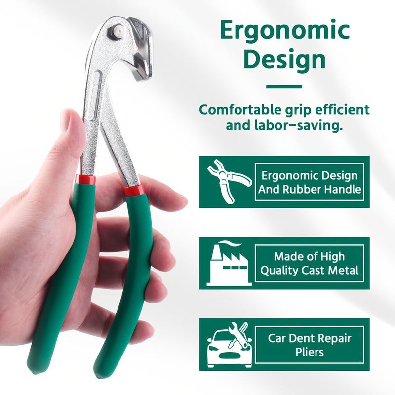 1 Set Car Paintless Dent Repair Kit with Pair of Gloves Door Fender Panel Crimp Ergonomic Pliers Autobody Restoration Tools for Vehicle Body Repair DIY - Image 4