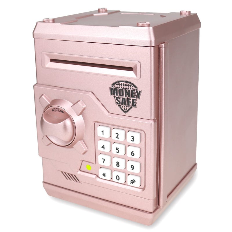 Yoego Kids Money Bank Electronic Piggy Banks Great Gift Toy for Kids Children Auto Scroll Paper Money Saving Box Password Coin BankPerfect Toy Gifts for Boys Girls Rose Gold - Image 2