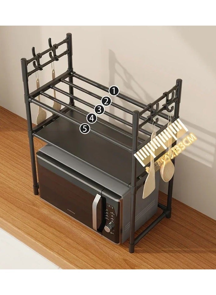 Cozy Nest 3-Tier Over the Microwave Kitchen Rack – Space-Saving Counter Organizer with 4 Double Hooks – No Screws – Easy Assembly – Water-Resistant – 77 cm Height – Ideal for Air Fryers, Coffee Machines, and More - Image 4