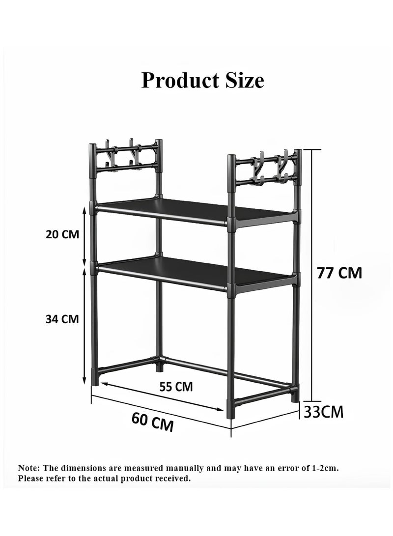 Cozy Nest 3-Tier Over the Microwave Kitchen Rack – Space-Saving Counter Organizer with 4 Double Hooks – No Screws – Easy Assembly – Water-Resistant – 77 cm Height – Ideal for Air Fryers, Coffee Machines, and More - Image 5