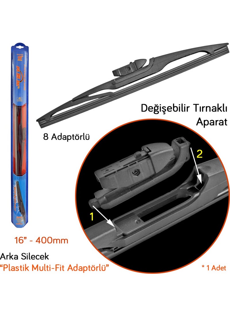 RBW 95016 Plastic Multi-Fit 16 Inch / 400 mm Rear Wiper with 8 Adapters  - Image 4