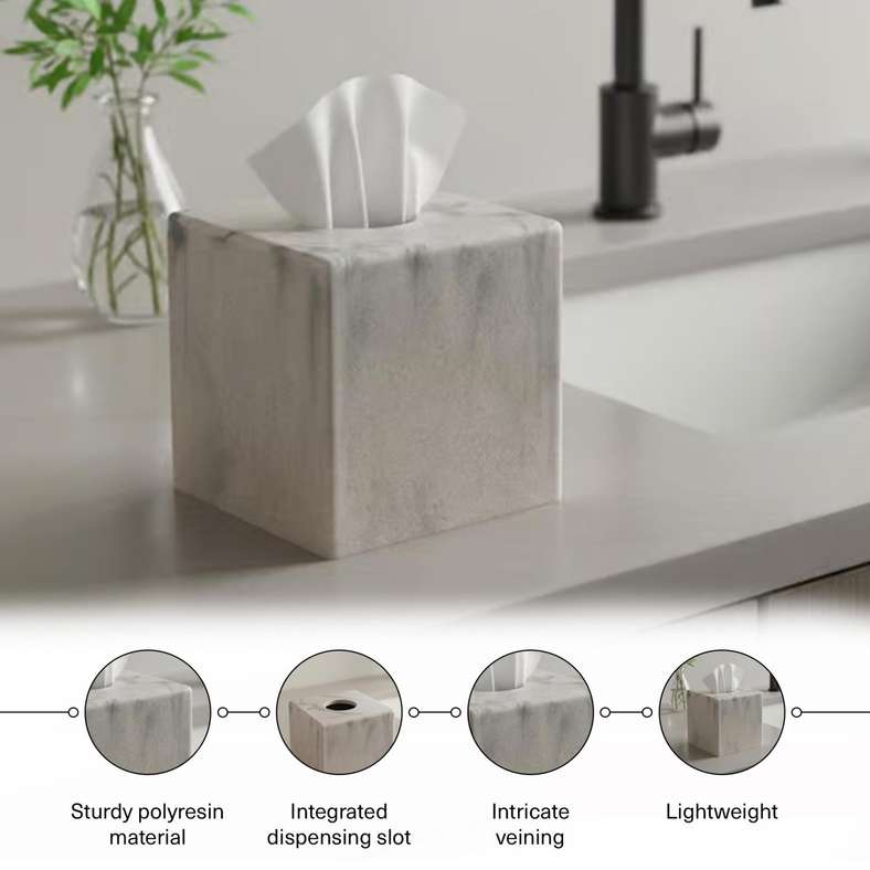 Pan Home Mist Tissue Box Cover 14x14x14.5cm-Beige - 211AIC9903877 - Image 4