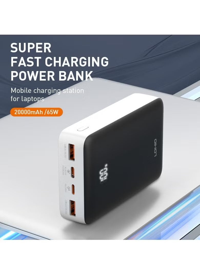 JAJEEK PQ27 Big Capacity 20000mAh Newest Fast Charging Powerbank, 65W Super Fast Portable Power Bank for Laptop, Notebook, Smartphone, Tablet – High-Capacity Mobile Charger - Image 2