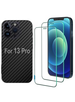 SARAOONT iPhone 13 Pro 1 Piece Carbon Fiber Skin Wrap and 2 Piece 10H Screen Protectors  - Image 1