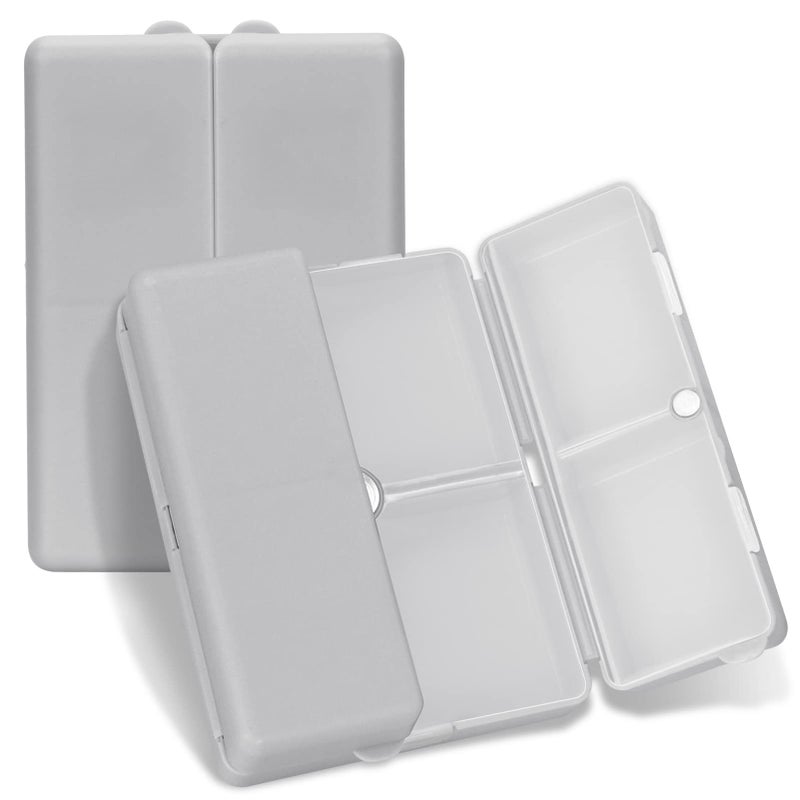 FYY Daily Pill Organizer,7 Compartments Portable Pill Case Travel Pill Organizer,[Folding Design] Pill Box for Purse Pocket to Hold Vitamins,Cod Liver Oil,Supplements and Medication-Grey - Image 1