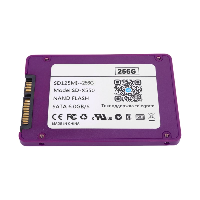 2.5 Inch Solid State Drive SATA III 6Gb/s High Speed 550MB/s Internal Hard Disk for PC Or Laptop 256G Purple - Image 1