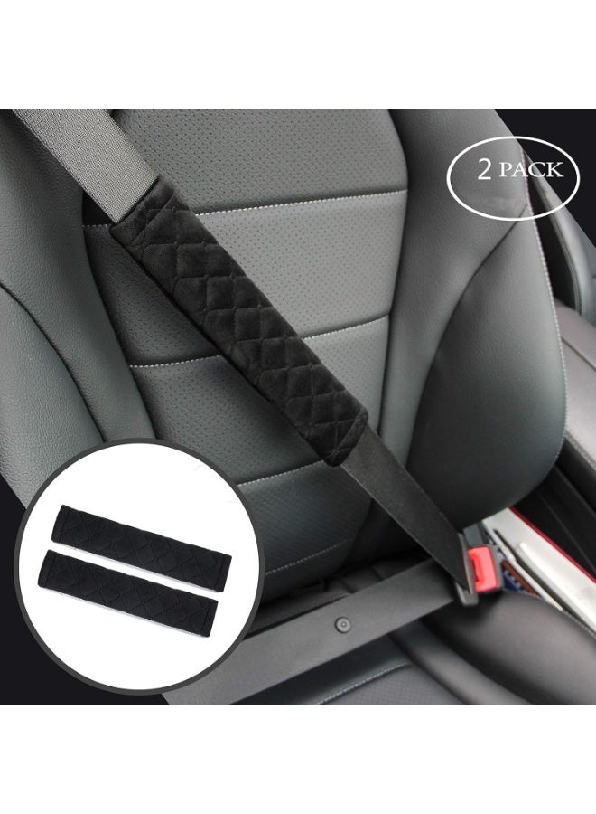 Soft Auto Seat Belt Cover Seatbelt Shoulder Pad 2 PCS for a More Comfortable Driving Compatible with All Cars and Backpack Black - Image 3