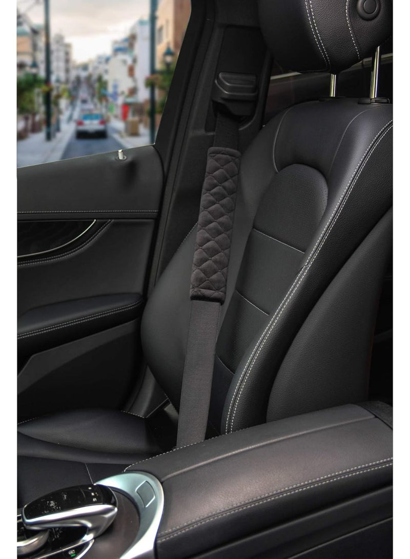 Soft Auto Seat Belt Cover Seatbelt Shoulder Pad 2 PCS for a More Comfortable Driving Compatible with All Cars and Backpack Black - Image 2