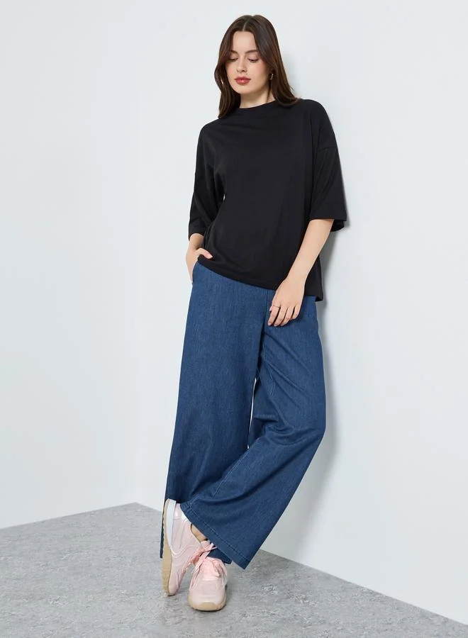 Women Flowy Straight Leg Jeans