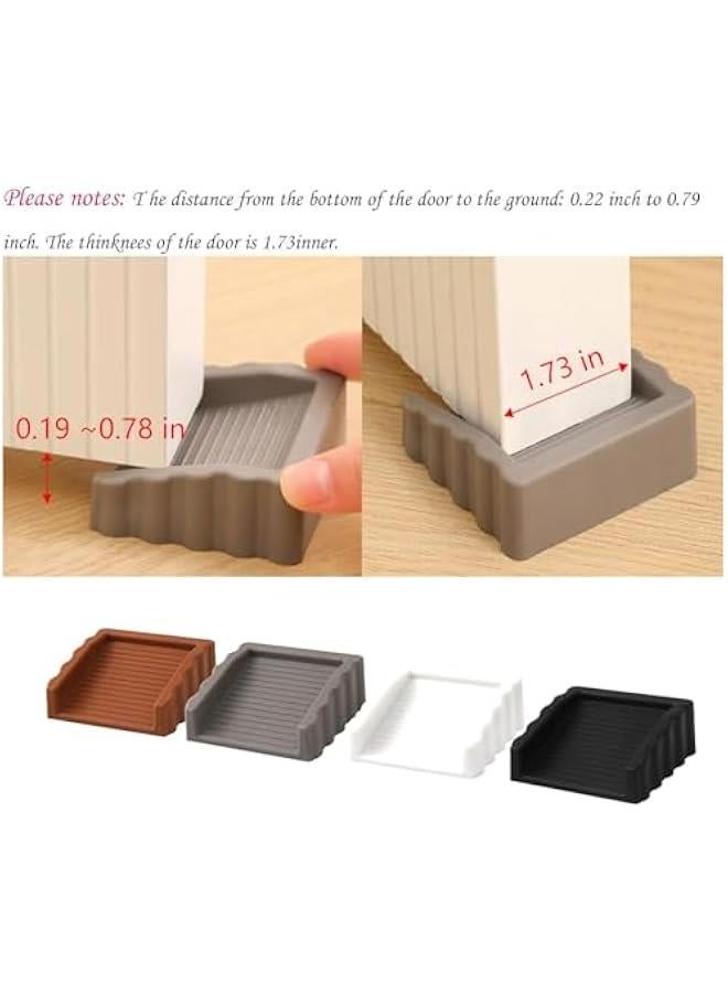 Rubber Door Stoppers Wedge,Bidirectional Door Stops,Small Size Cube Doorstop,Doors Stops for Door (Black+White)  - Image 2