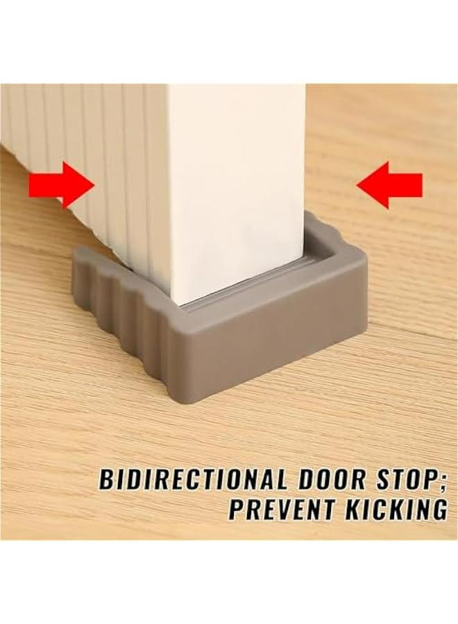 Rubber Door Stoppers Wedge,Bidirectional Door Stops,Small Size Cube Doorstop,Doors Stops for Door (Black+White)  - Image 3