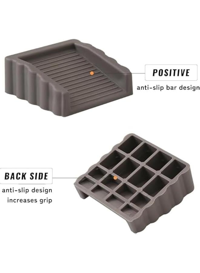 Rubber Door Stoppers Wedge,Bidirectional Door Stops,Small Size Cube Doorstop,Doors Stops for Door (Black+White)  - Image 4