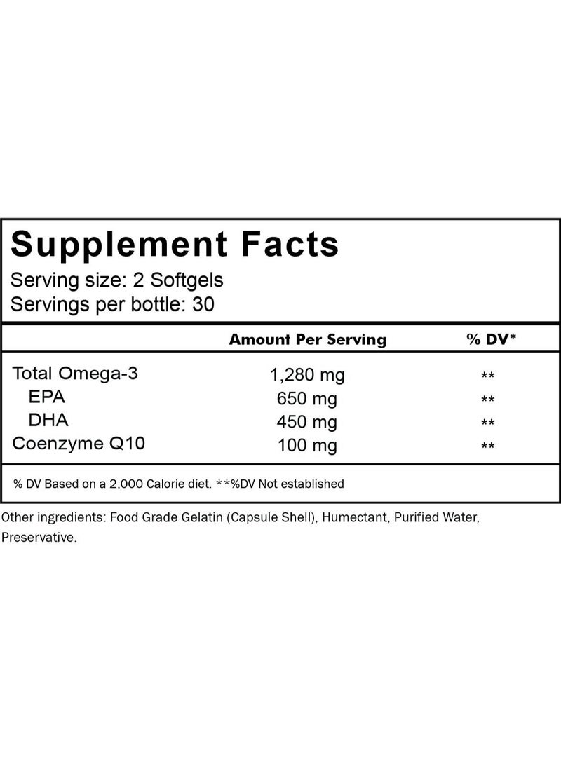 Supplifix Omega 3 & CoQ10 for Heart, Brain & Energy Support, 60 Softgels - Image 4