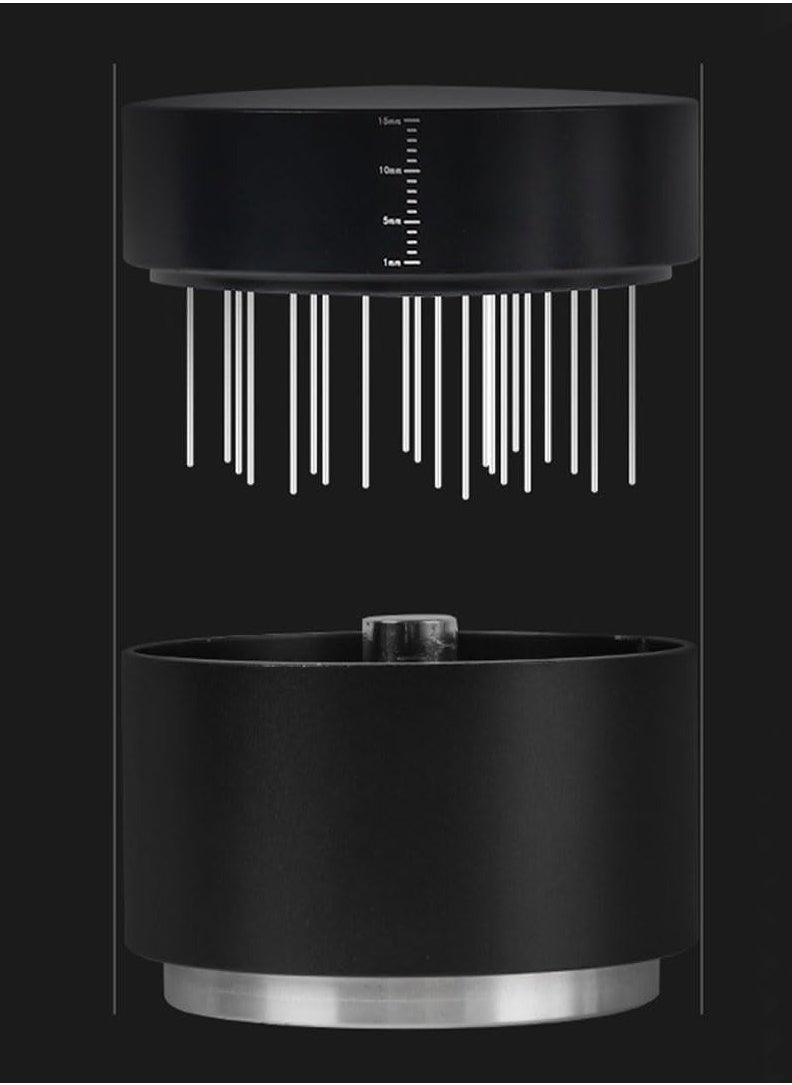 Coffee leveled ripple tamper with needle distributer 53mm