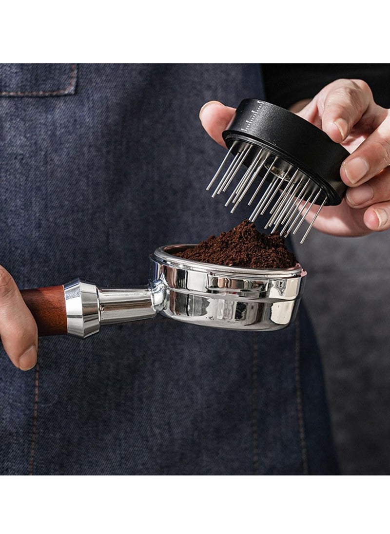 Coffee leveled ripple tamper with needle distributer 53mm
