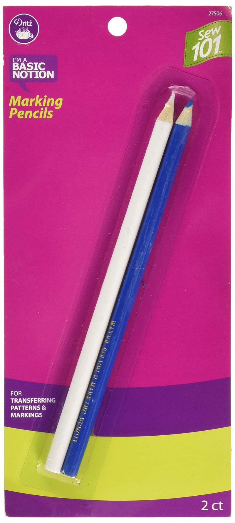 Dritz Sew 101 Marking Pencil Combo Water Soluble Light Blue and White
