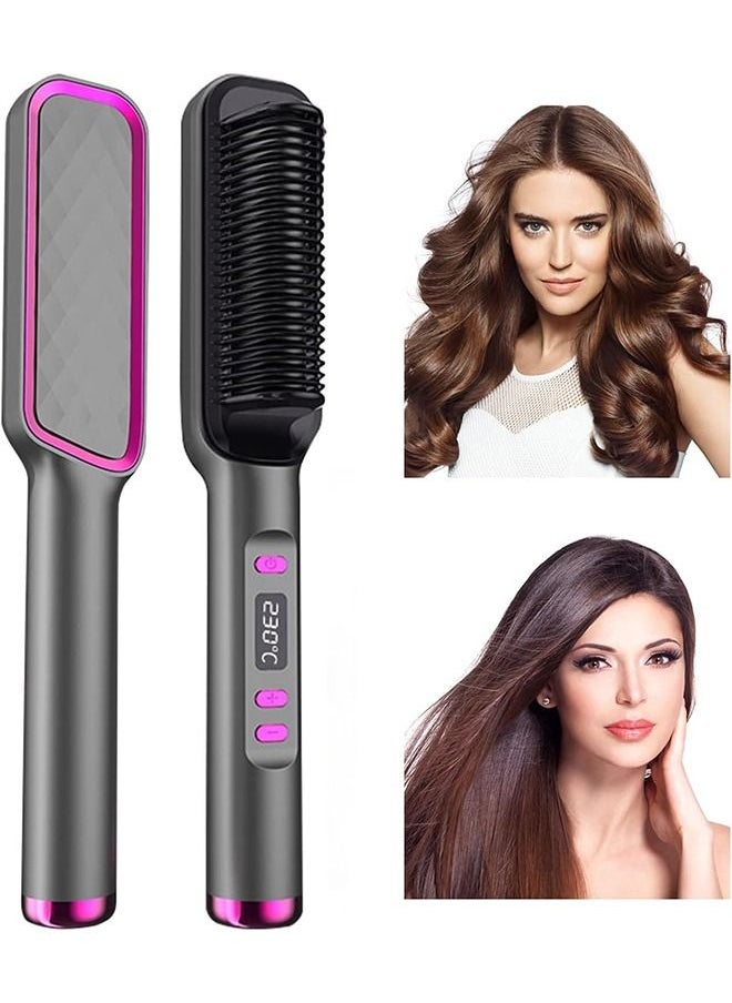 Arabest - Hair Straightener Brush, Built-In Comb Negative Lon Brush with Lcd Display Screen, With Anti-Scald Feature, Free Temperature Regulation & Auto-Off Function for Professional Hair Salon at Home - Image 1
