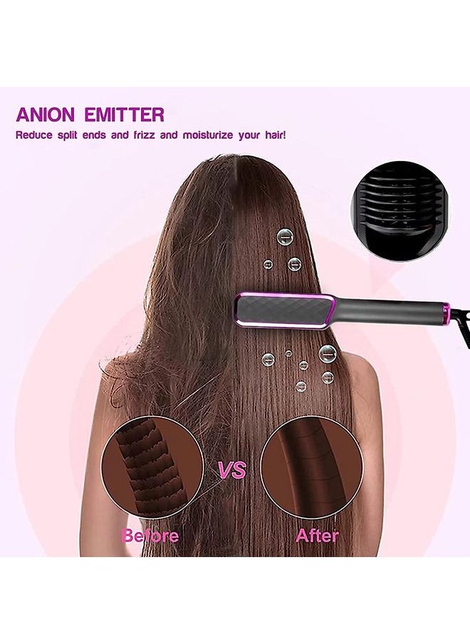 Arabest - Hair Straightener Brush, Built-In Comb Negative Lon Brush with Lcd Display Screen, With Anti-Scald Feature, Free Temperature Regulation & Auto-Off Function for Professional Hair Salon at Home - Image 1