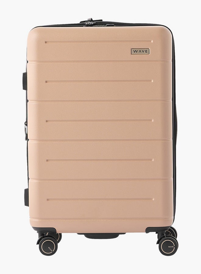 Wave Textured Hardcase Luggage Trolley with Retractable Handle - 24 inches Check-in Bag - Image 3