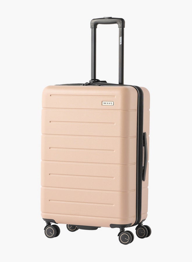 Wave Textured Hardcase Luggage Trolley with Retractable Handle - 24 inches Check-in Bag - Image 2