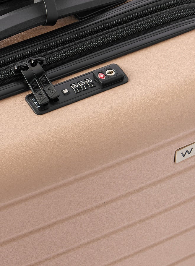Wave Textured Hardcase Luggage Trolley with Retractable Handle - 24 inches Check-in Bag - Image 5