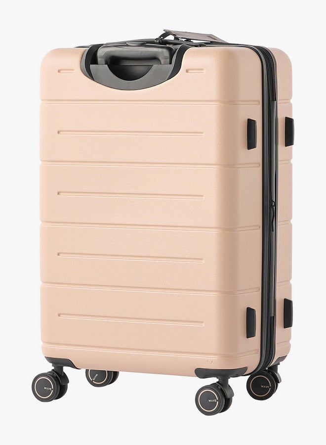 Wave Textured Hardcase Luggage Trolley with Retractable Handle - 24 inches Check-in Bag - Image 4