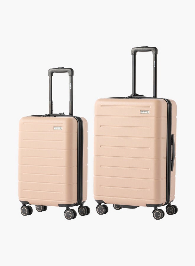 Wave Textured Hardcase Luggage Trolley with Retractable Handle - 24 inches Check-in Bag - Image 1
