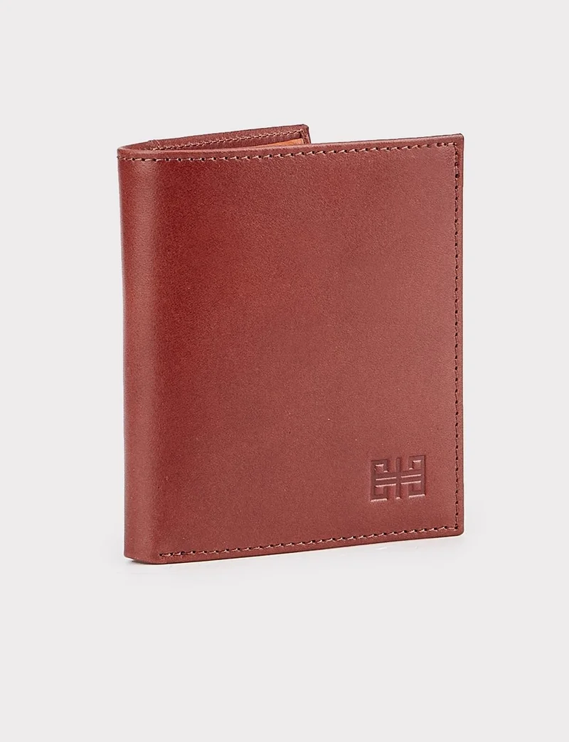 Cabani Men's Genuine Leather Brown Card Holder Wallet