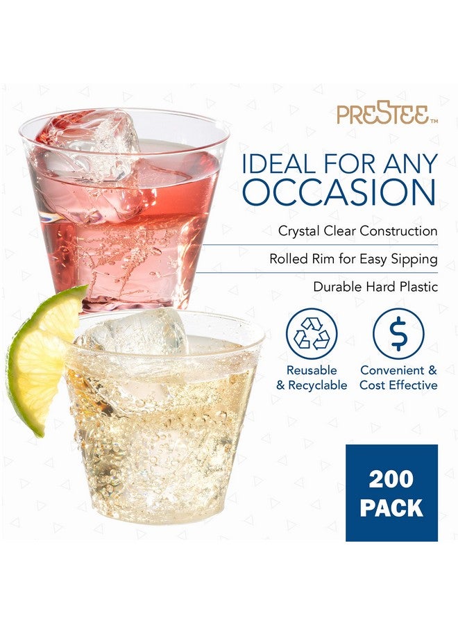 Prestee Small Clear Plastic Cups - 5 oz. 200 Pack - Hard Disposable Cup - Wine and Plastic Cocktail Glasses - Drinking and Party Punch Cups and Bulk Wedding Tumblers - Image 3