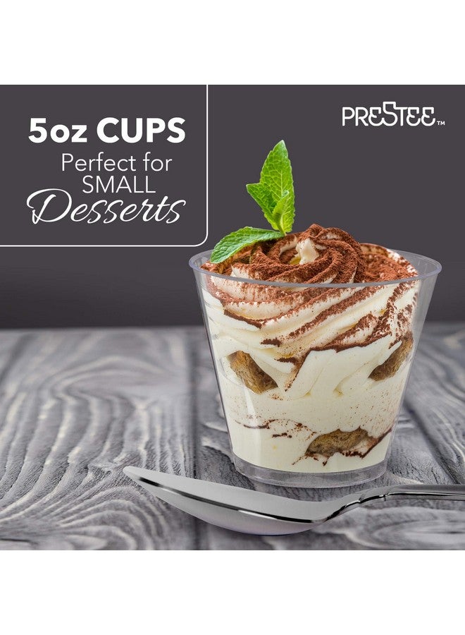 Prestee Small Clear Plastic Cups - 5 oz. 200 Pack - Hard Disposable Cup - Wine and Plastic Cocktail Glasses - Drinking and Party Punch Cups and Bulk Wedding Tumblers - Image 4