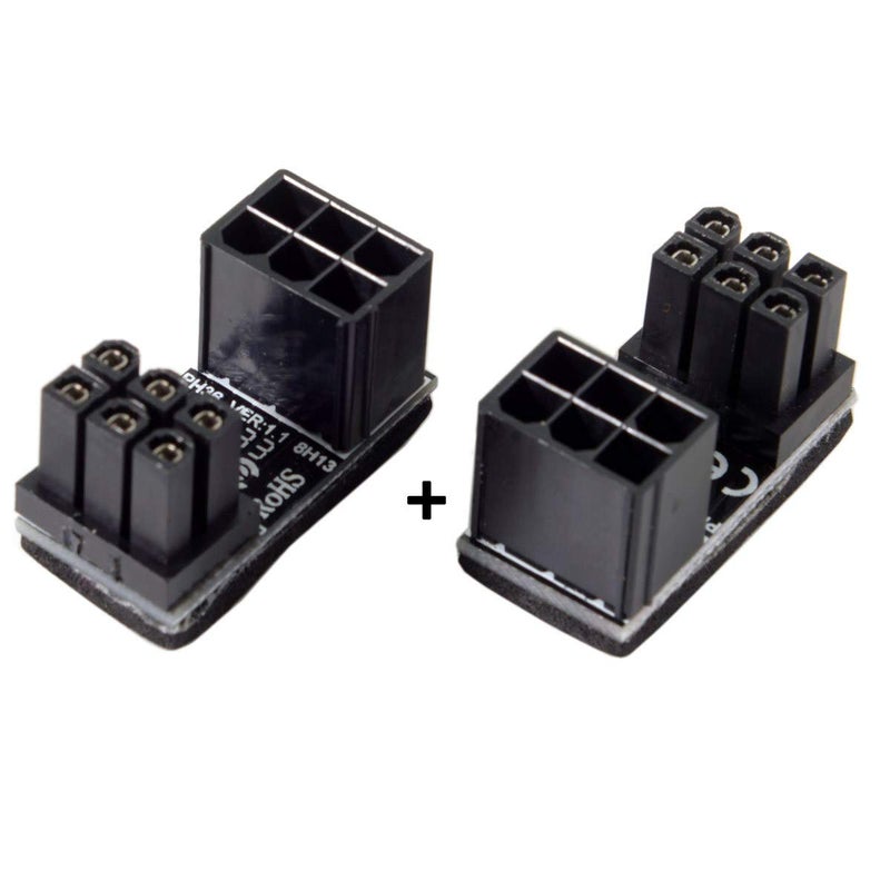 chenyang 2 Pack ATX 6Pin Male to Female 180 Degree Angled Power Connector Adapter for GPU Graphics Card - Image 2