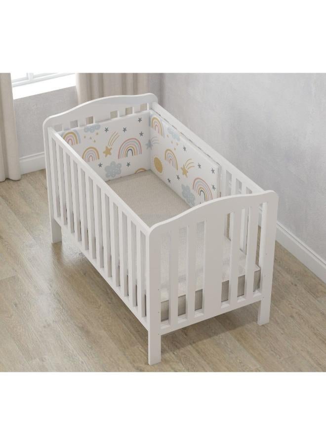 Rainbow Bumper Surround Your Little 1 with Comfort with "mamas Gift" Crib Bumpers. Soft and Cozy 100% Egyptian Cotton Crib Bumpers Filled Breathable and Durable Microfiber. Protects Baby's Head
