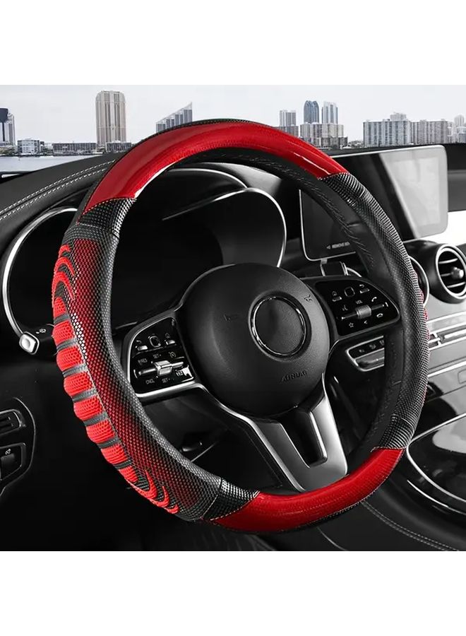 Blue 5D Honeycomb Steering Wheel Cover Breathable Comfortable Grip Vehicle Upgrade Soft Touch Daily Commuters - Image 5