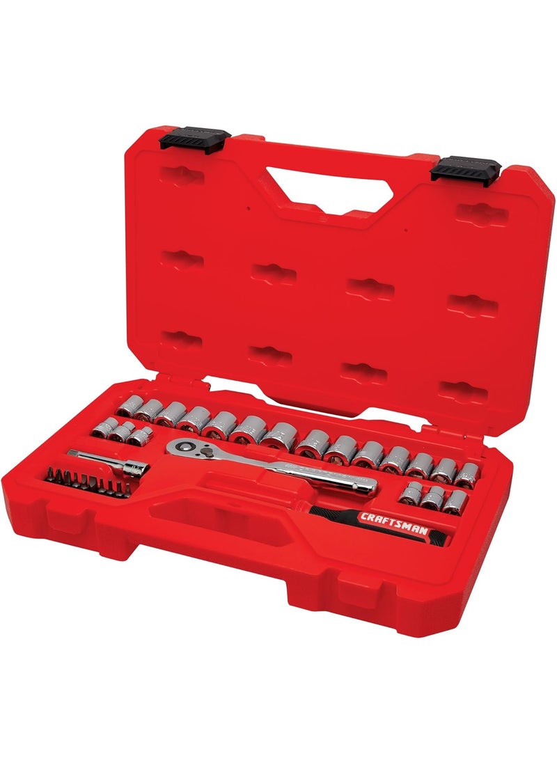 CRAFTSMAN CRAFTSMAN Mechanics Tool Set 33 Piece 38 Inch Drive SAEMetric CMMT12113  - Image 1