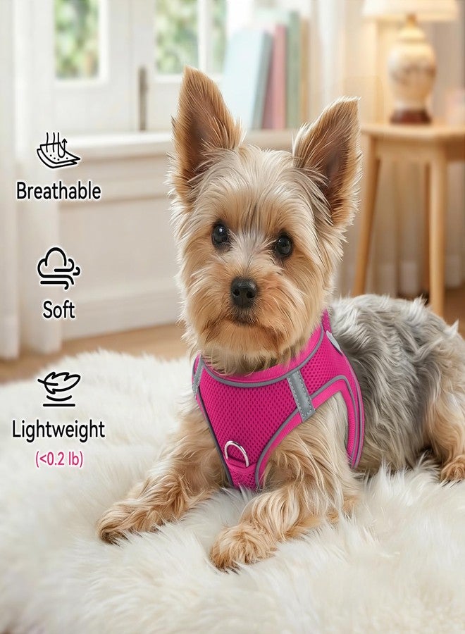 Joytale Small Dog Harness, Breathable Mesh Step-in Vest, Reflective Soft Padded Harnesses for Cats and Puppies Dogs, Hot Pink, XXXS - Image 4