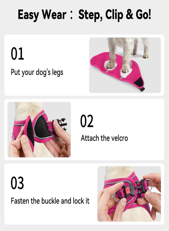 Joytale Small Dog Harness, Breathable Mesh Step-in Vest, Reflective Soft Padded Harnesses for Cats and Puppies Dogs, Hot Pink, XXXS - Image 3