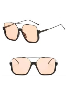 amazing.EGP Trendy Oversized Square Sunglasses, Unisex Fashion Eyewear, Brown Tinted Lens, Black Frame  - Image 3