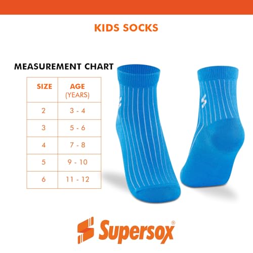 Supersox Ankle Length Soft, Cute & Cozy Socks for Kids, Made with Breathable, Anti Odour & Moisture Absorbent Combed Cotton with a Extra Durable Welt, Ideal For All Day Wear (Pack Of 6)(3-4 Years) - Image 3