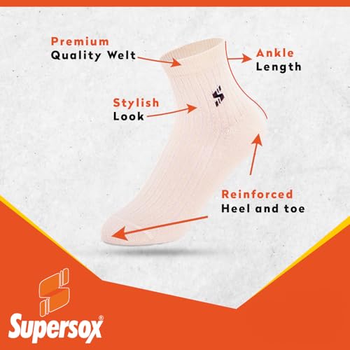 Supersox Ankle Length Soft, Cute & Cozy Socks for Kids, Made with Breathable, Anti Odour & Moisture Absorbent Combed Cotton with a Extra Durable Welt, Ideal For All Day Wear (Pack Of 6)(3-4 Years) - Image 4